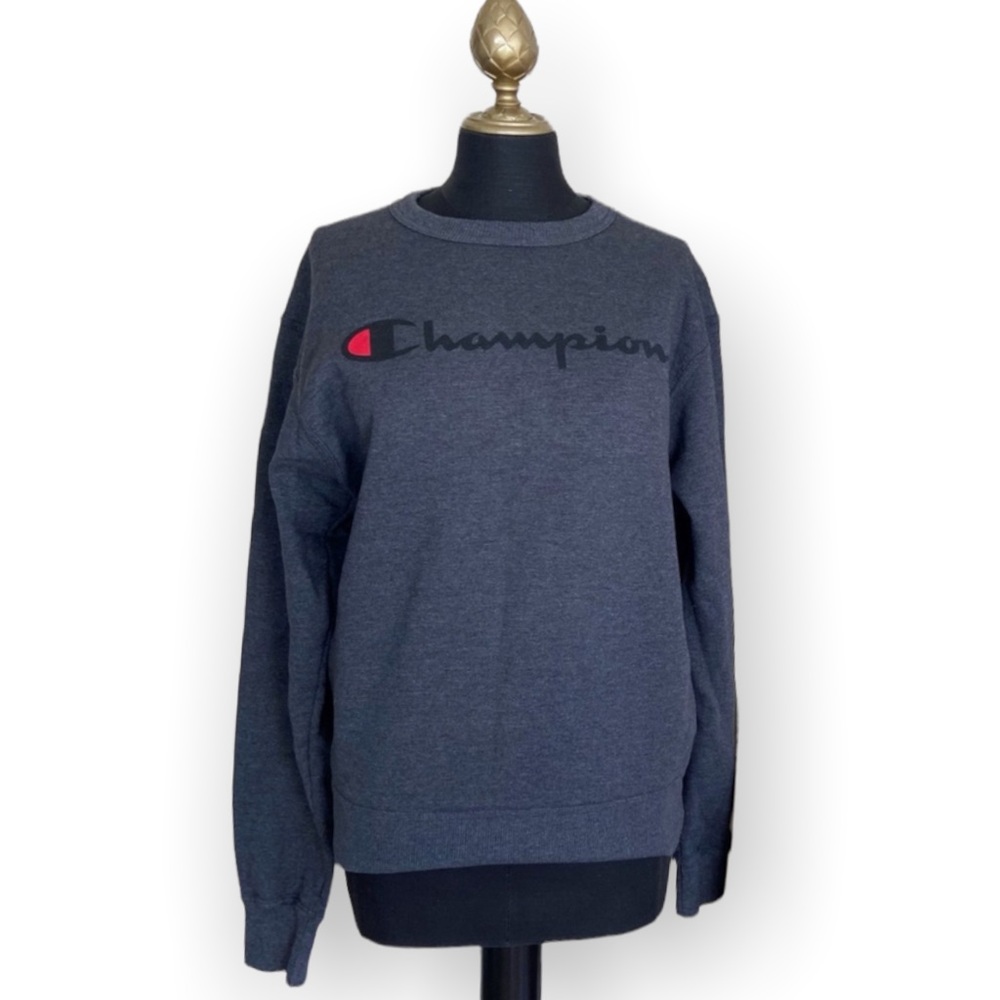 Champion Crew Neck Sweatshirt Logo Dark Grey Size Men’s Small
